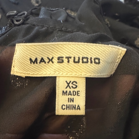 Max Studio Black Sheer Long Sleeve Dress - Picture 7 of 7